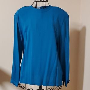 Gianni Sport Vintage blue Rayon blouse size 8